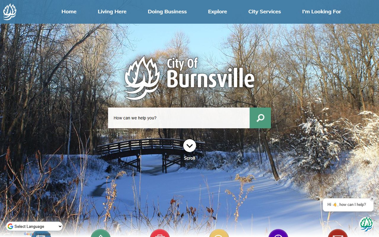 Burnsville city homepage with police and records links