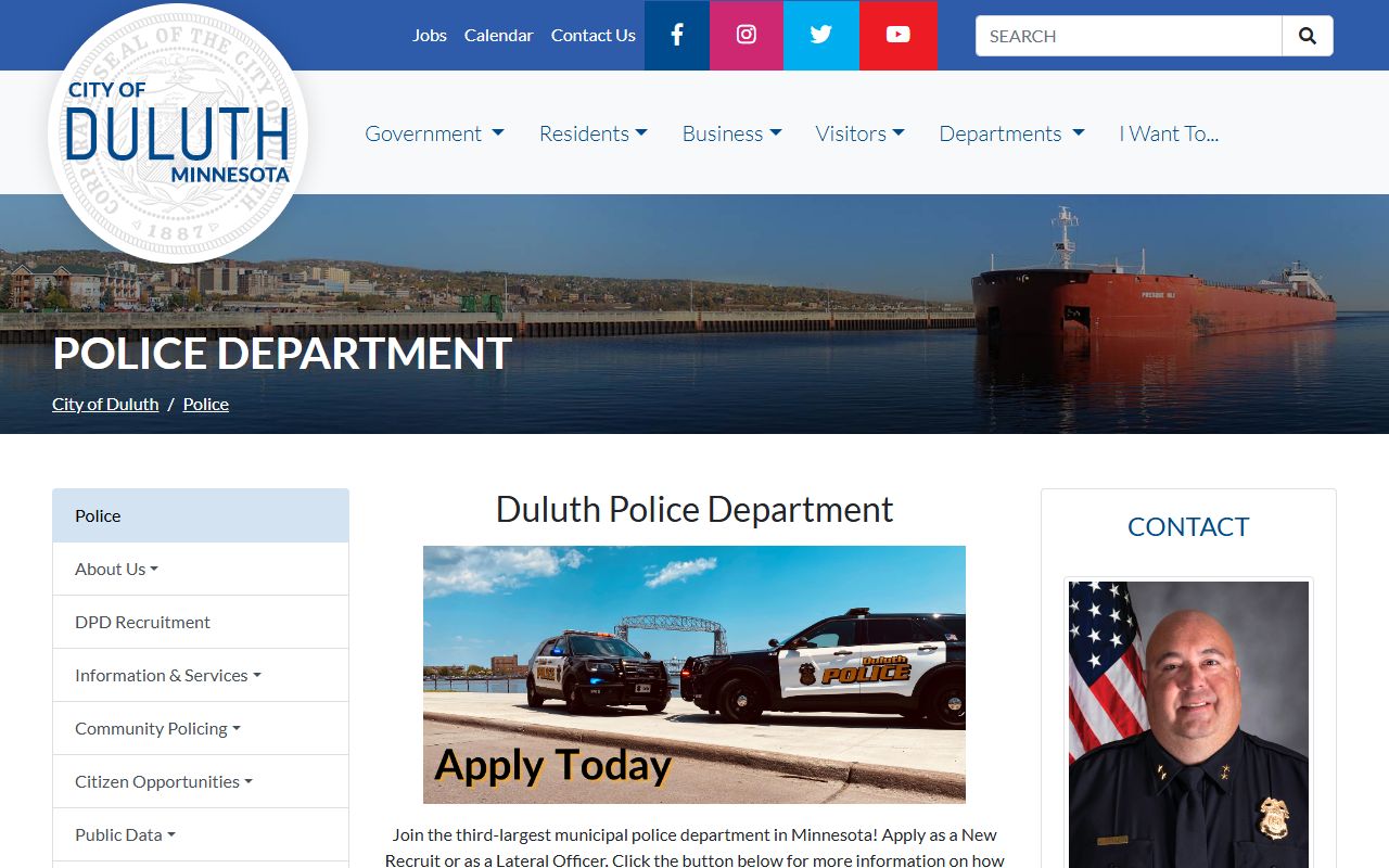 Duluth Police Department page for felony records access