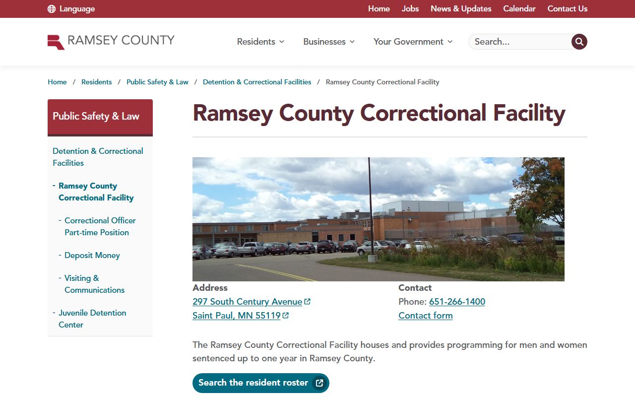 Ramsey County Correctional Facility for felony records