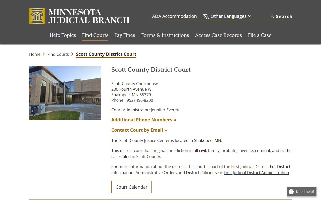 Scott County District Court for felony records
