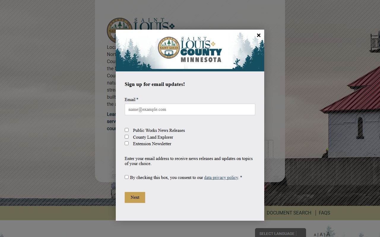 St. Louis County homepage for felony record resources