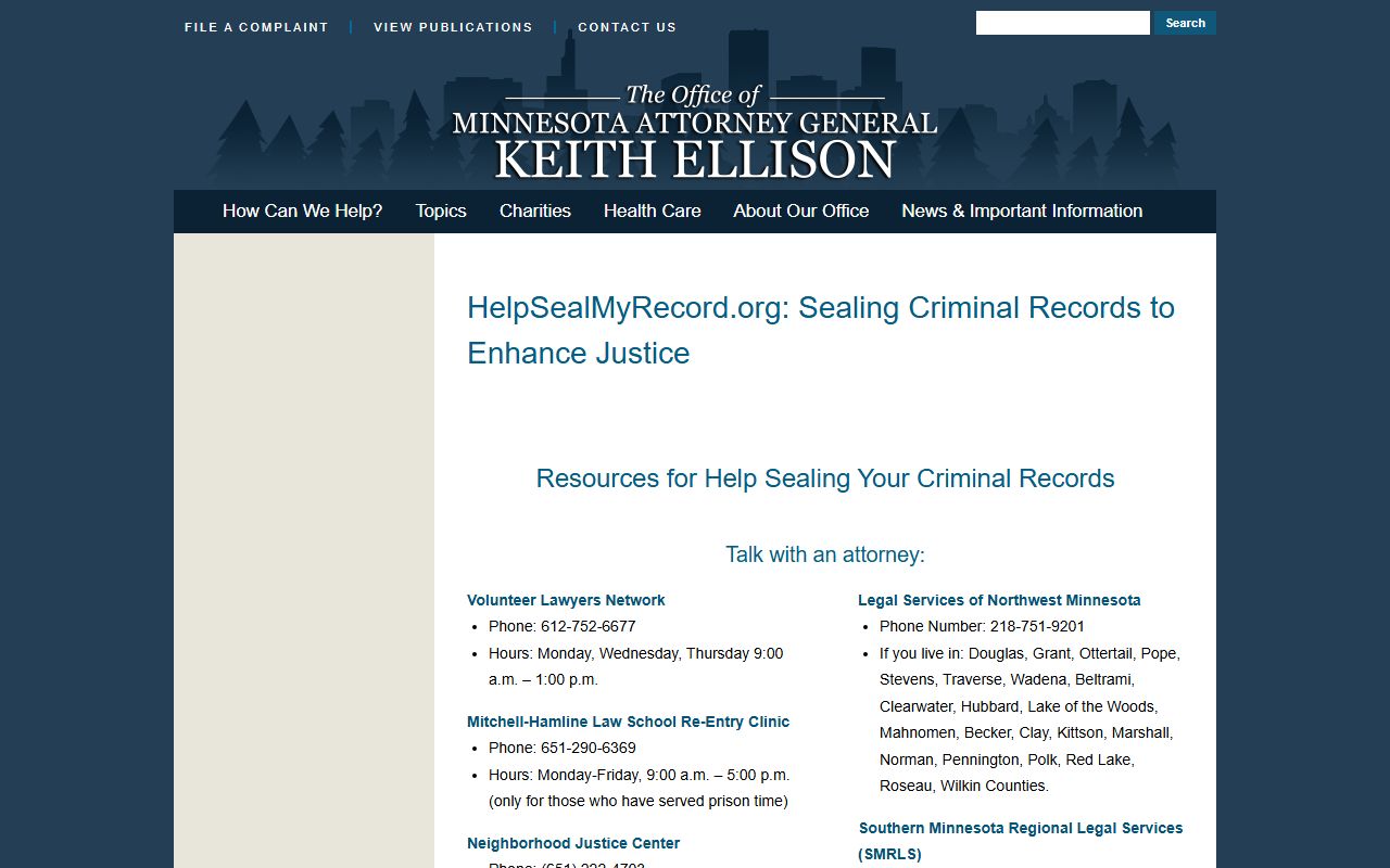 Help Seal My Record Minnesota felony expungement resource